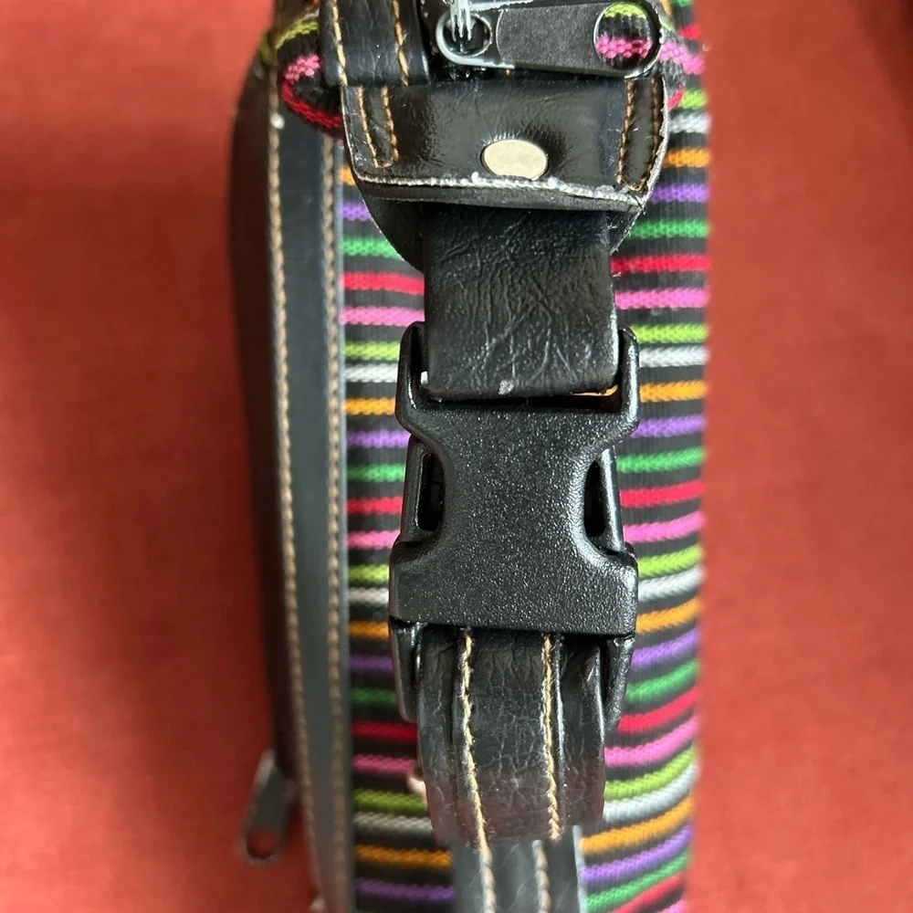 Red and Pink Embroidered Crossbody Bag with Folk Art Design
